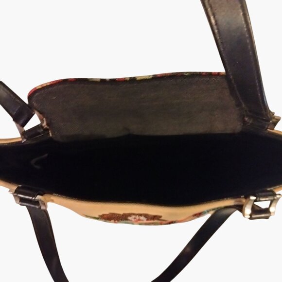 Flamingo Print Canvas Purse Bag Tote Beaded Sequins Tropical - Picture 10 of 12